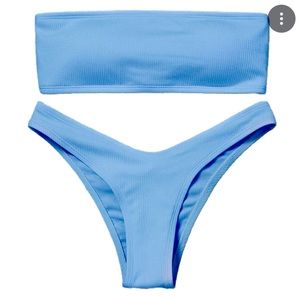 Blue ribbed bikini new with tags